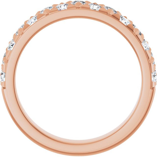 14K Yellow Or White Or Rose Gold Or Platinum Round 2.5 Mm  Si1-Si2, G-H Polished 1 Ctw Lab-Grown Diamond Matching Band, Size 7