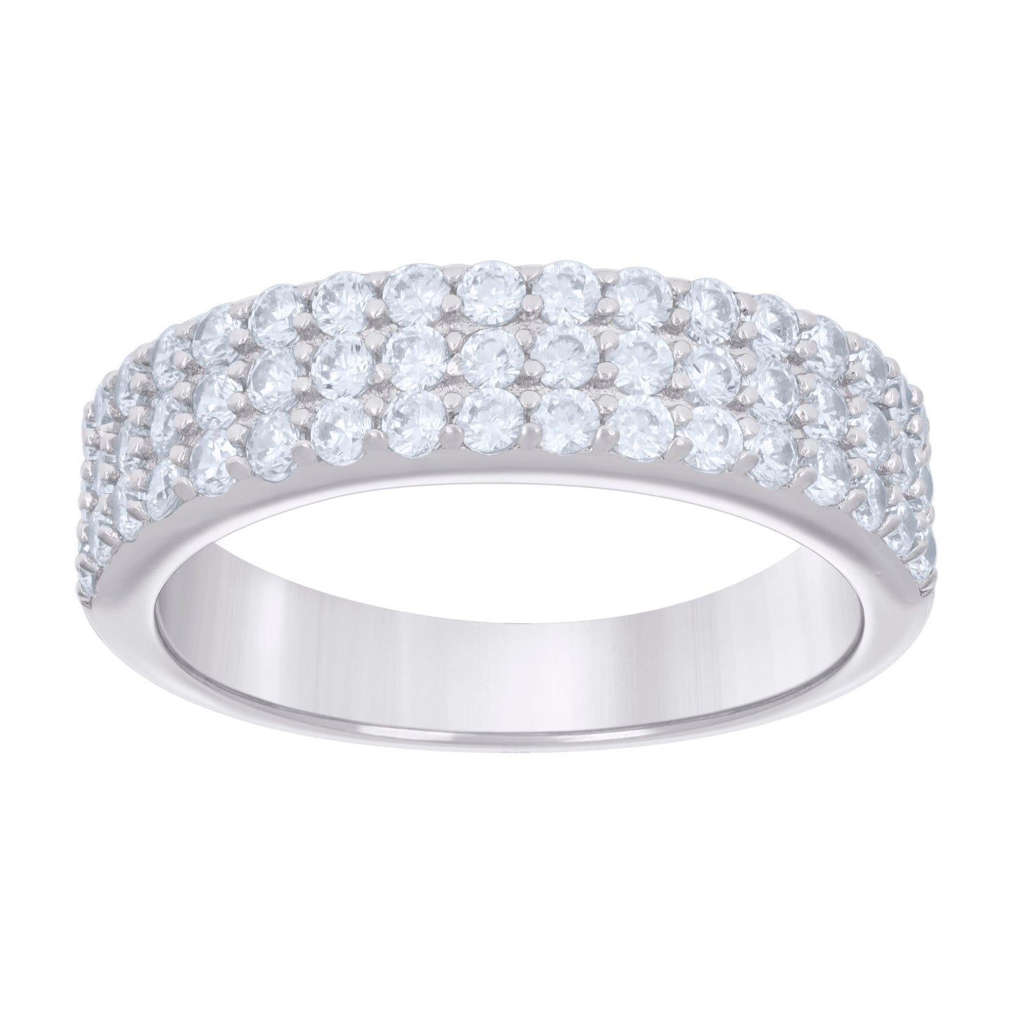 Sterling Silver Men's Cubic-Zirconia Fashion Bridal Anniversary Engagement Wedding Band Ring