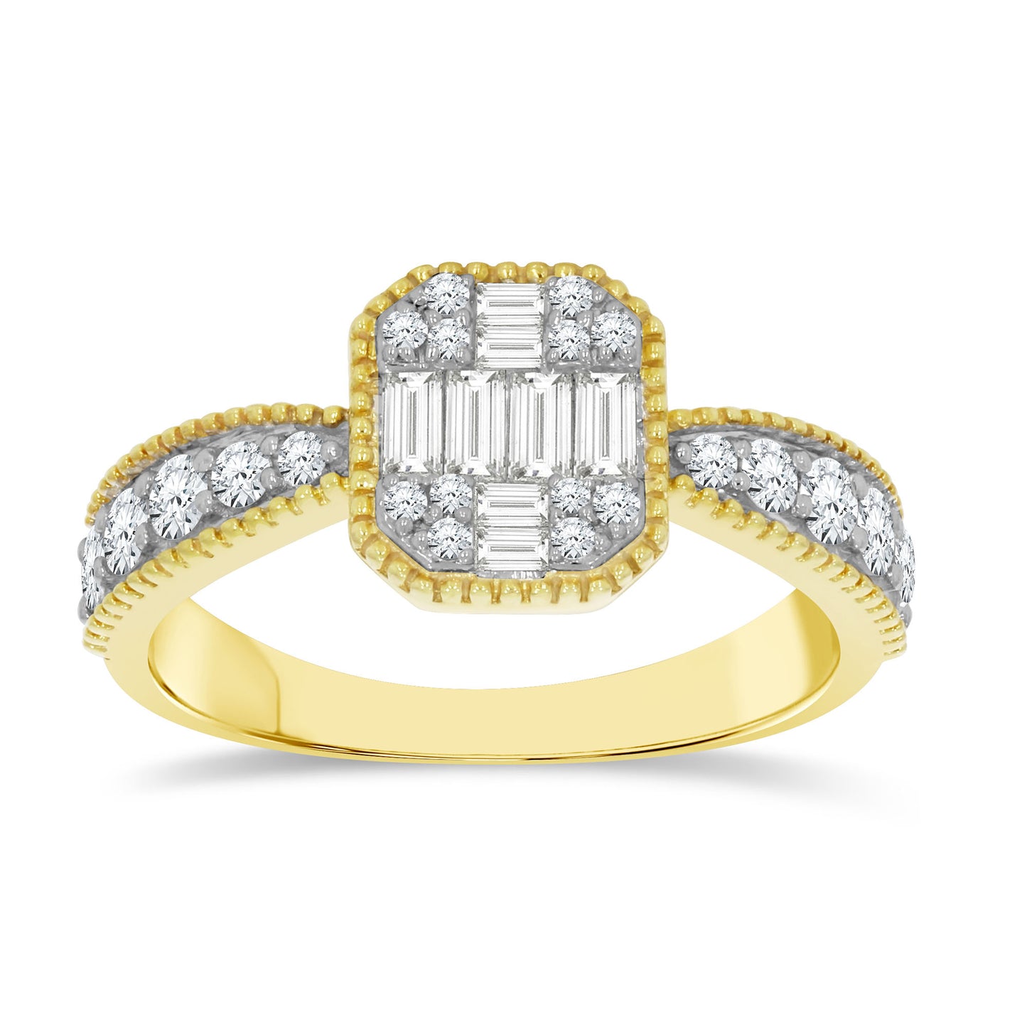 14K Yellow Gold 0.60 Cttw Diamond Ladies Ring