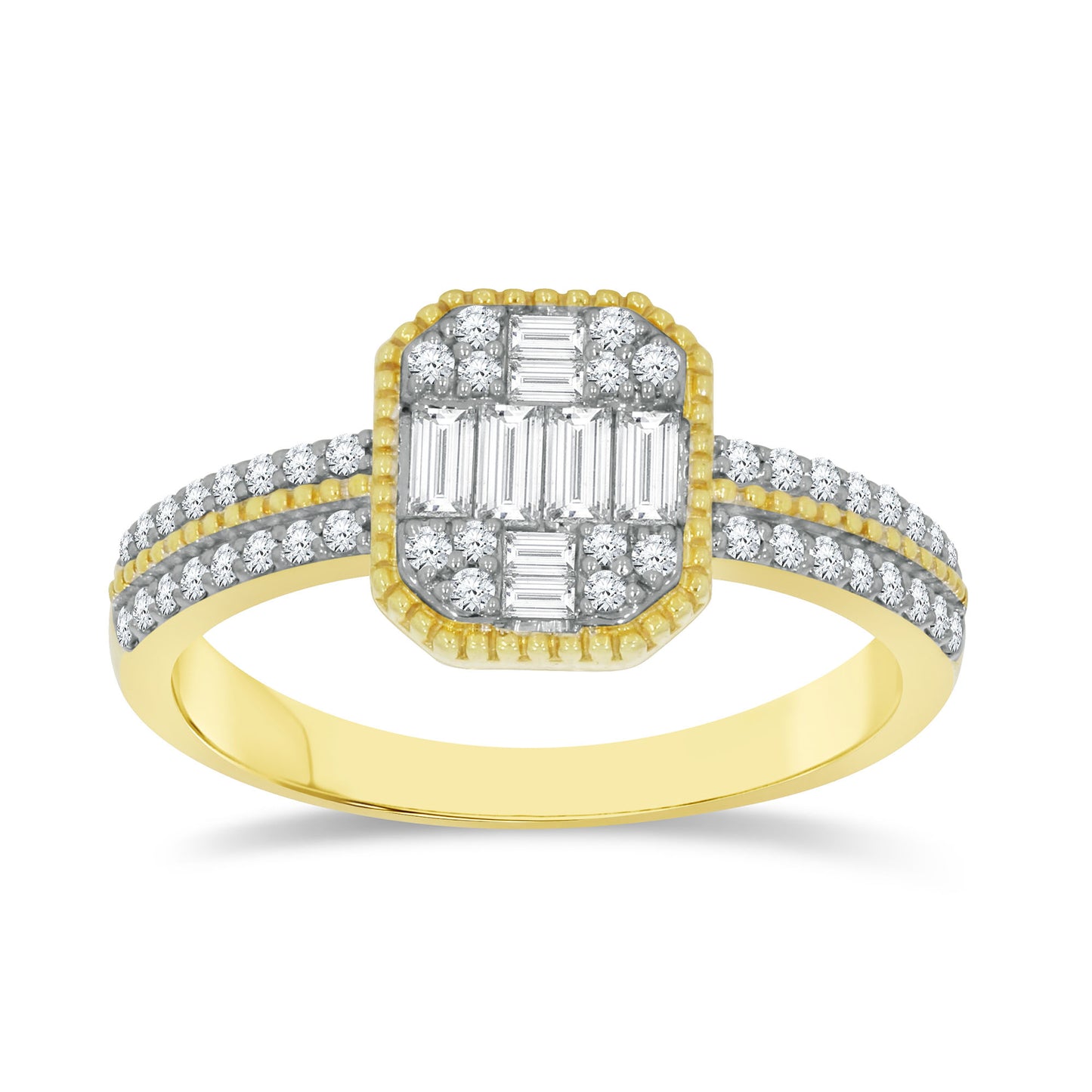 14K Yellow Gold 0.0.34 Cttw Diamond Ladies Ring