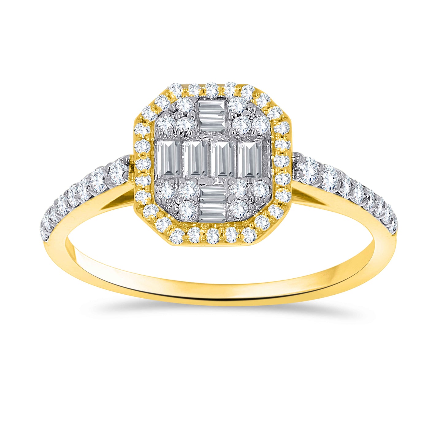 14K Two Tone Gold 0.44  Cttw Diamond Ladies Ring