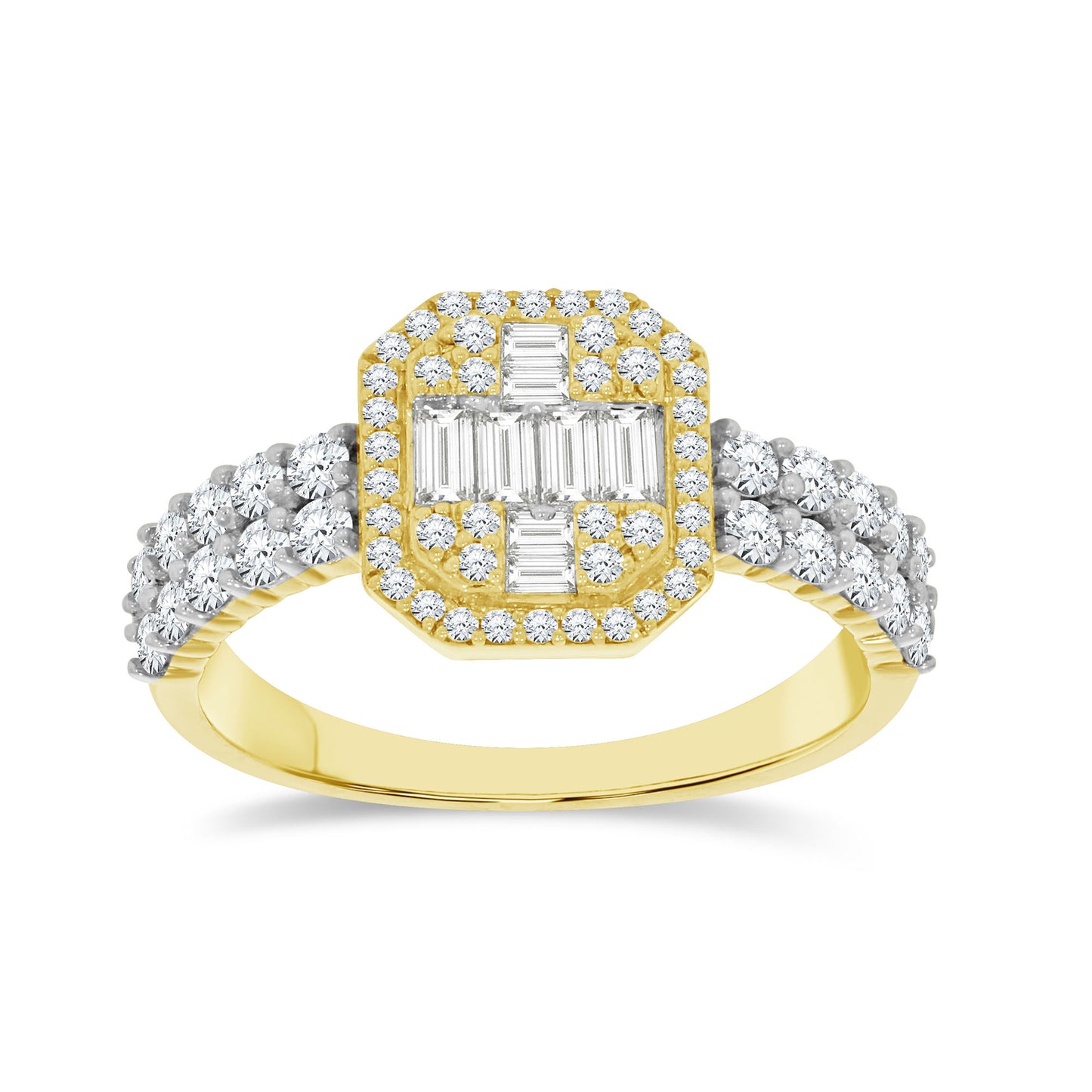 14K Two Tone Gold 0.79 Cttw Diamond Ladies Ring