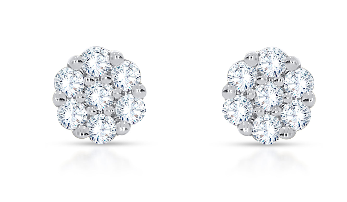 10K White Gold 0.06 Cttw Diamond Earring
