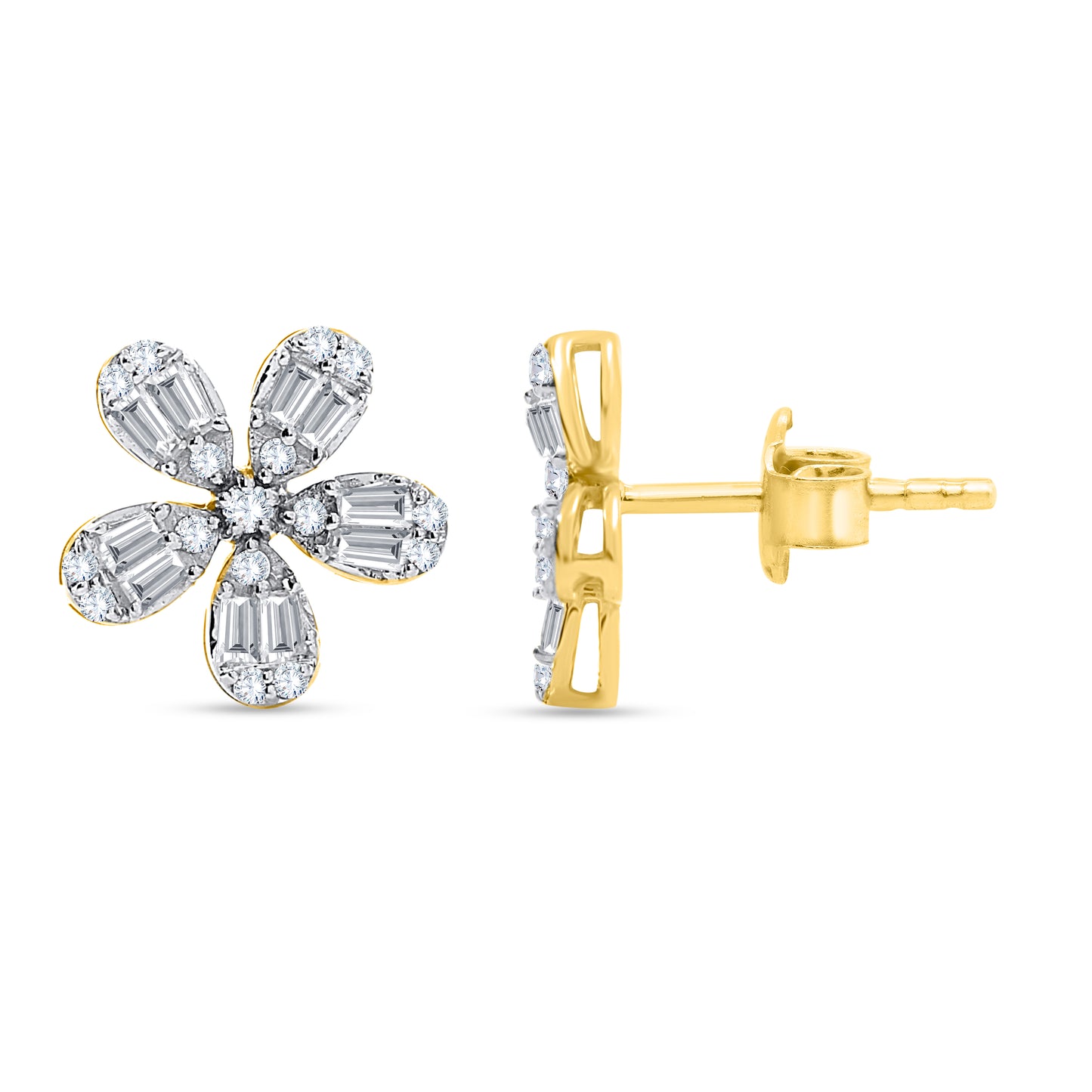 10K Yellow Or White Gold 0.26 Cttw Diamond Earring
