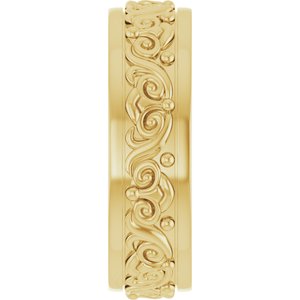 18K Yellow Or White Or Rose Gold Sculptural Flat Band