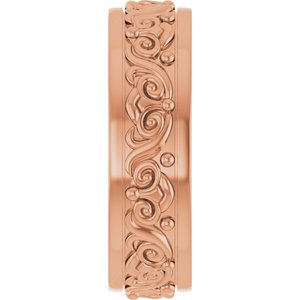 10K Yellow Or White Or Rose Gold Sculptural Flat Band