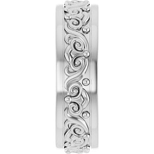 Continuum Sterling Silver Sculptural Flat Band