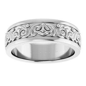 18K Yellow Or White Or Rose Gold Sculptural Flat Band