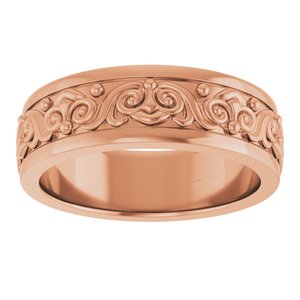 18K Yellow Or White Or Rose Gold Sculptural Flat Band