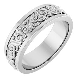 18K Yellow Or White Or Rose Gold Sculptural Flat Band