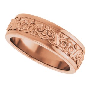 18K Yellow Or White Or Rose Gold Sculptural Flat Band
