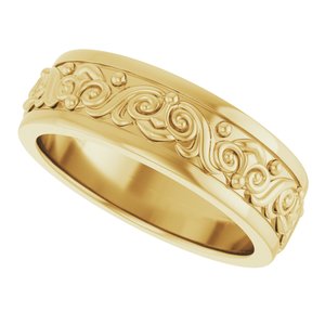 18K Yellow Or White Or Rose Gold Sculptural Flat Band
