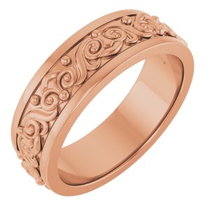14K Yellow Or White Or Rose Gold Sculptural Flat Band