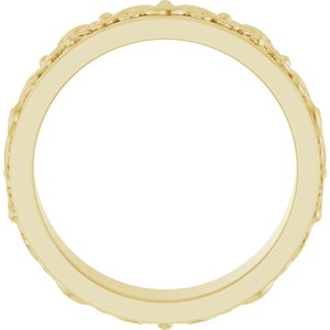 14K Yellow Or White Or Rose Gold Sculptural Flat Band