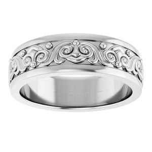 18K Yellow Or White Or Rose Gold Sculptural Flat Band