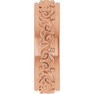14K Yellow Or White Or Rose Gold Sculptural Flat Band