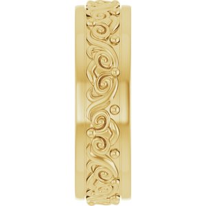 10K Yellow Or White Or Rose Gold Sculptural Flat Band