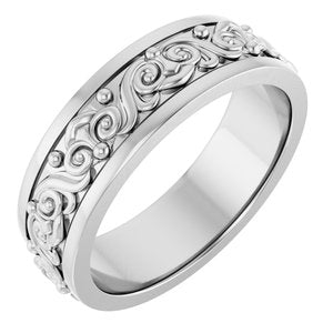 18K Yellow Or White Or Rose Gold Sculptural Flat Band