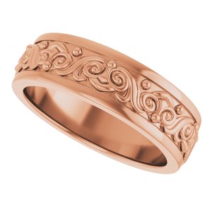 18K Yellow Or White Or Rose Gold Sculptural Flat Band