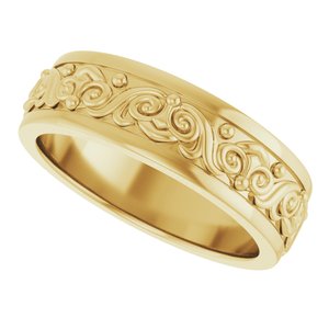 14K Yellow Or White Or Rose Gold Sculptural Flat Band