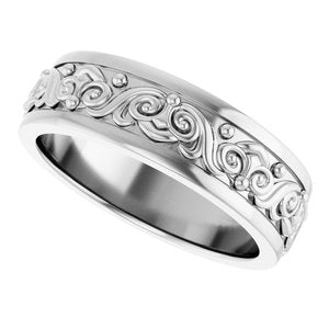 Continuum Sterling Silver Sculptural Flat Band