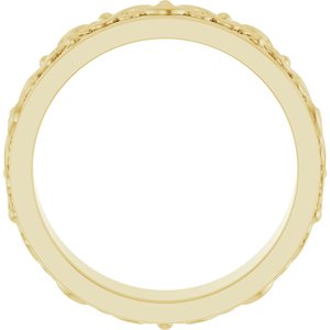 10K Yellow Or White Or Rose Gold Sculptural Flat Band