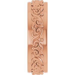 10K Yellow Or White Or Rose Gold Sculptural Flat Band