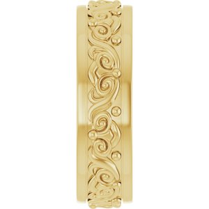 10K Yellow Or White Or Rose Gold Sculptural Flat Band