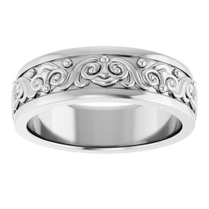 18K Yellow Or White Or Rose Gold Sculptural Flat Band