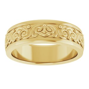 14K Yellow Or White Or Rose Gold Sculptural Flat Band