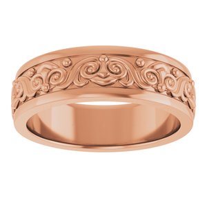 18K Yellow Or White Or Rose Gold Sculptural Flat Band