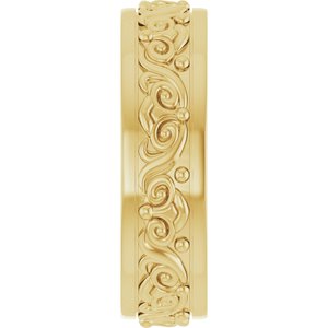 14K Yellow Or White Or Rose Gold Sculptural Flat Band