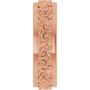 14K Yellow Or White Or Rose Gold Sculptural Flat Band