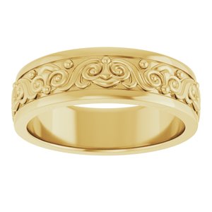10K Yellow Or White Or Rose Gold Sculptural Flat Band