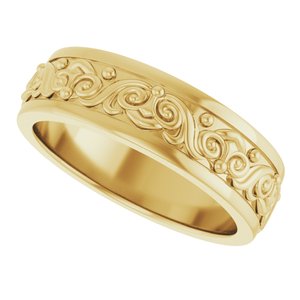 10K Yellow Or White Or Rose Gold Sculptural Flat Band