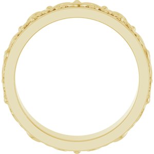 10K Yellow Or White Or Rose Gold Sculptural Flat Band