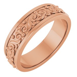 18K Yellow Or White Or Rose Gold Sculptural Flat Band