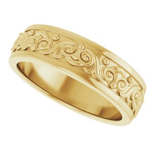 10K Yellow Or White Or Rose Gold Sculptural Flat Band