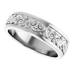 18K Yellow Or White Or Rose Gold Sculptural Flat Band