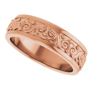 18K Yellow Or White Or Rose Gold Sculptural Flat Band