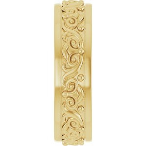 10K Yellow Or White Or Rose Gold Sculptural Flat Band