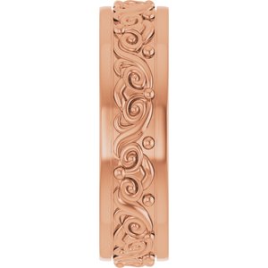 18K Yellow Or White Or Rose Gold Sculptural Flat Band