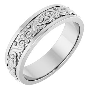 18K Yellow Or White Or Rose Gold Sculptural Flat Band