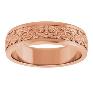 18K Yellow Or White Or Rose Gold Sculptural Flat Band