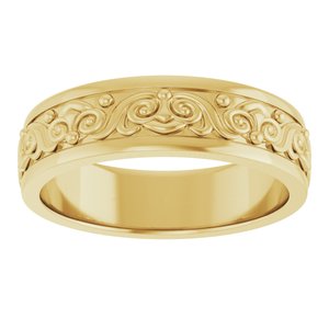 10K Yellow Or White Or Rose Gold Sculptural Flat Band