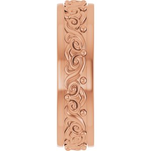 18K Yellow Or White Or Rose Gold Sculptural Flat Band