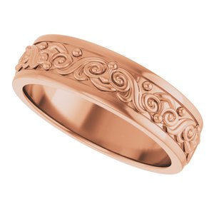 18K Yellow Or White Or Rose Gold Sculptural Flat Band