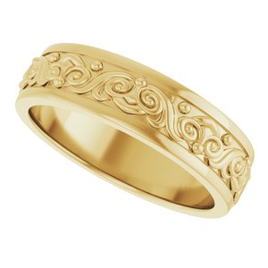 10K Yellow Or White Or Rose Gold Sculptural Flat Band