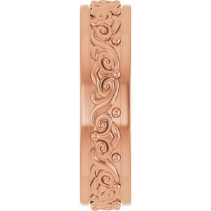 10K Yellow Or White Or Rose Gold Sculptural Flat Band