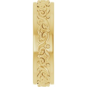 14K Yellow Or White Or Rose Gold Sculptural Flat Band